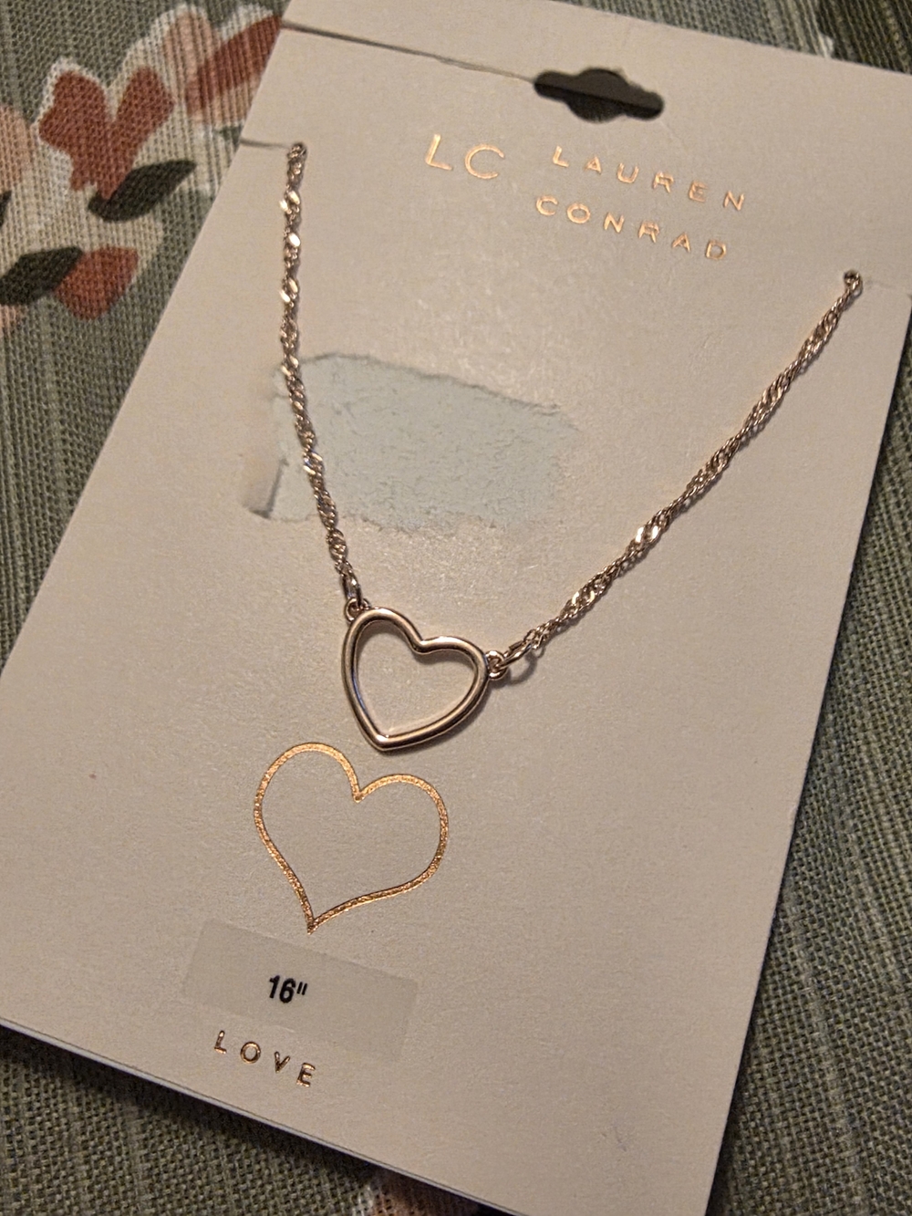NEW LC Lauren Conrad Gold Open Heart Necklace